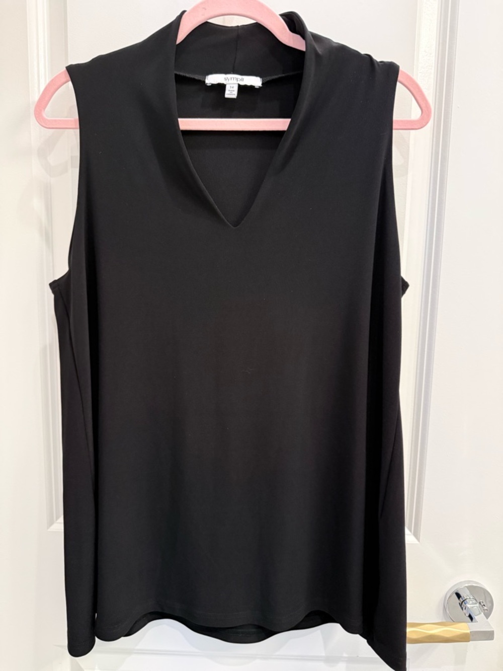 Sympli Black Sleeveless V-Neck Tank